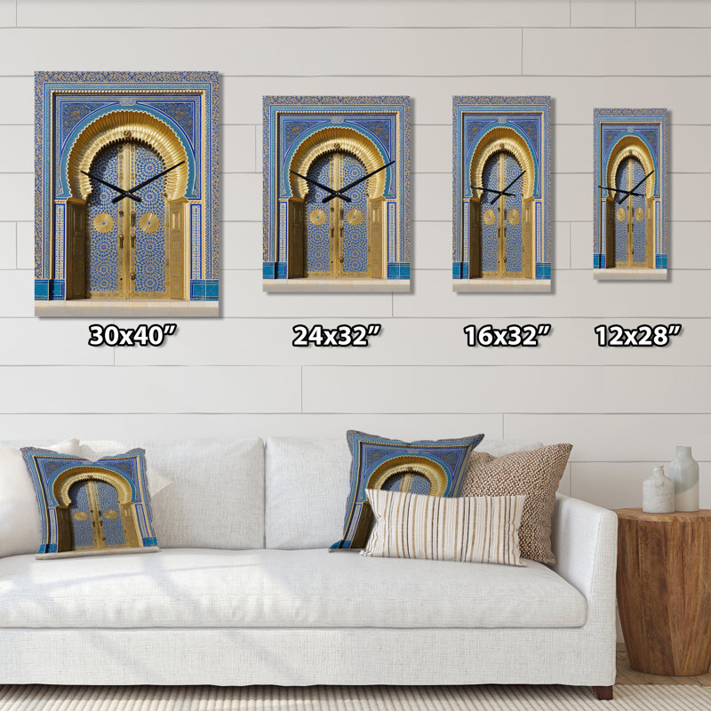 Morroco Palace Golden Doors II - horloge murale rétro, Petit