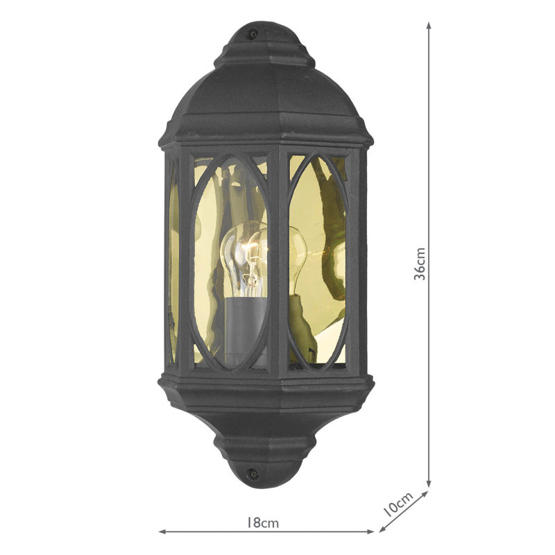 Aagam 36cm H Outdoor Wall Lantern, Black