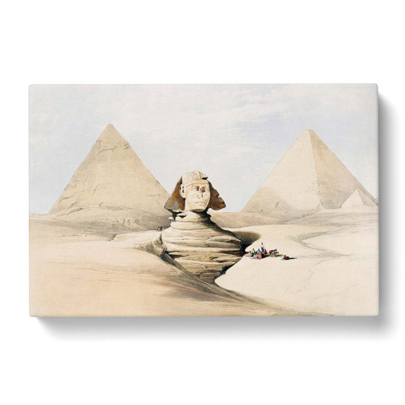 The Great Sphinx Pyramids Of Giza by David Roberts - Wrapped Canvas Painting, 35cm H x 50cm W x 3cm D