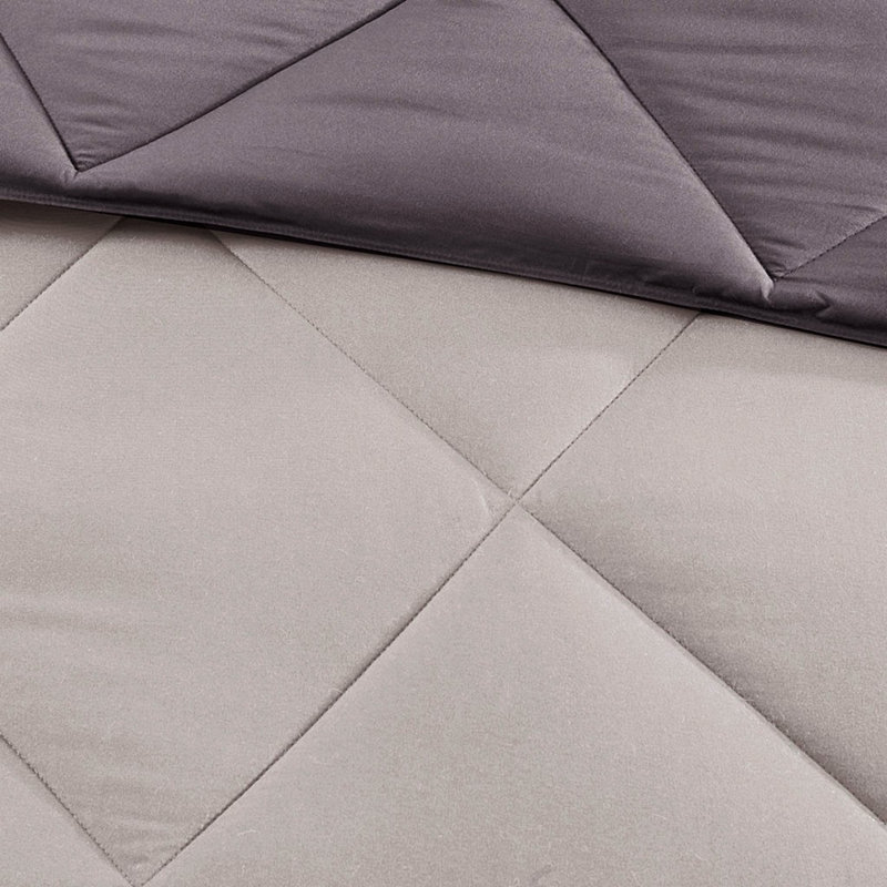 Édredon 100% microfibre 3M avec matelassage en losange neutralisant les odeurs pour toutes les saisons, Gris