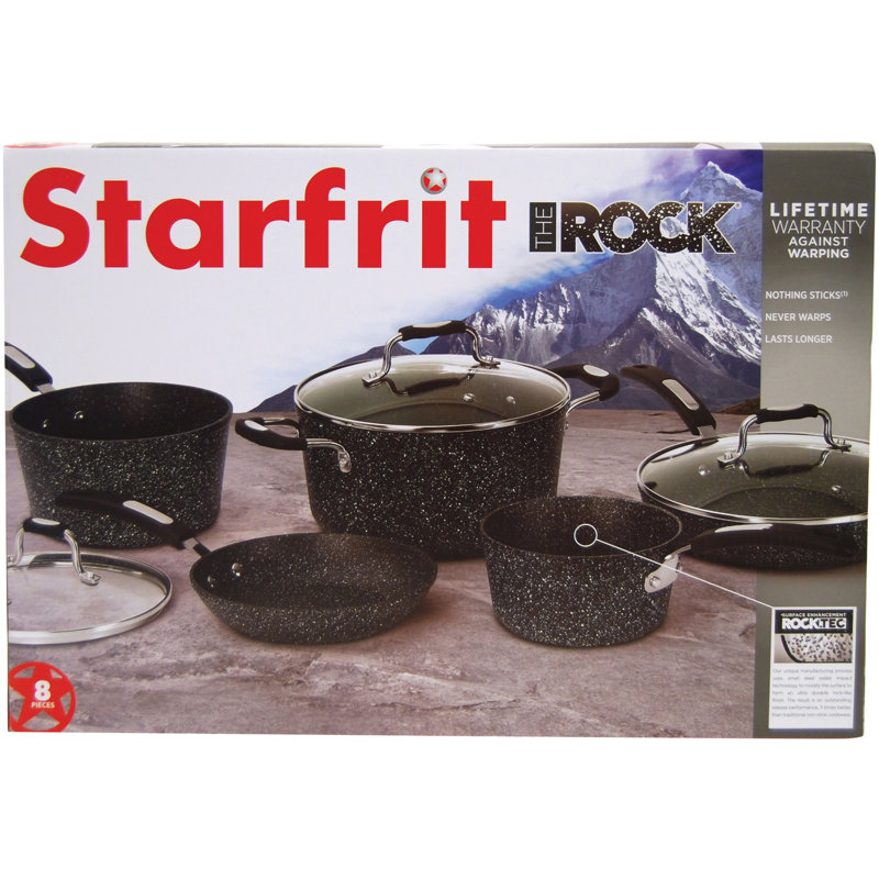 Black Non-Stick Aluminum 8-Piece Cookware Set with Bakelite Handles