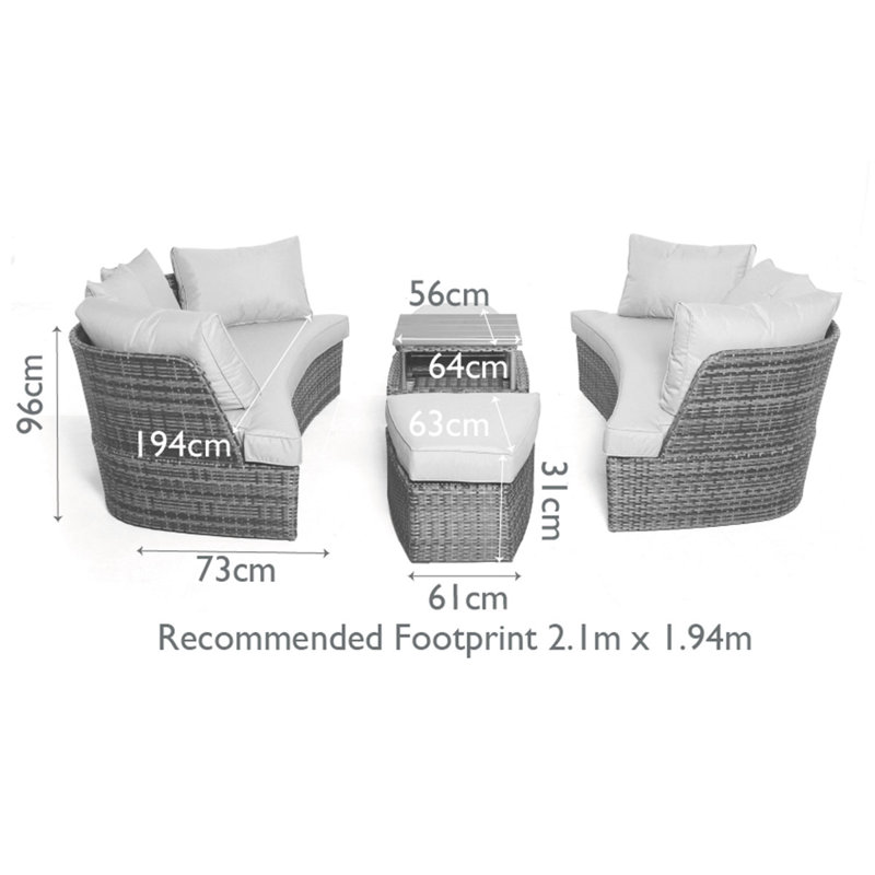 Finna Rattan Daybed, Brown