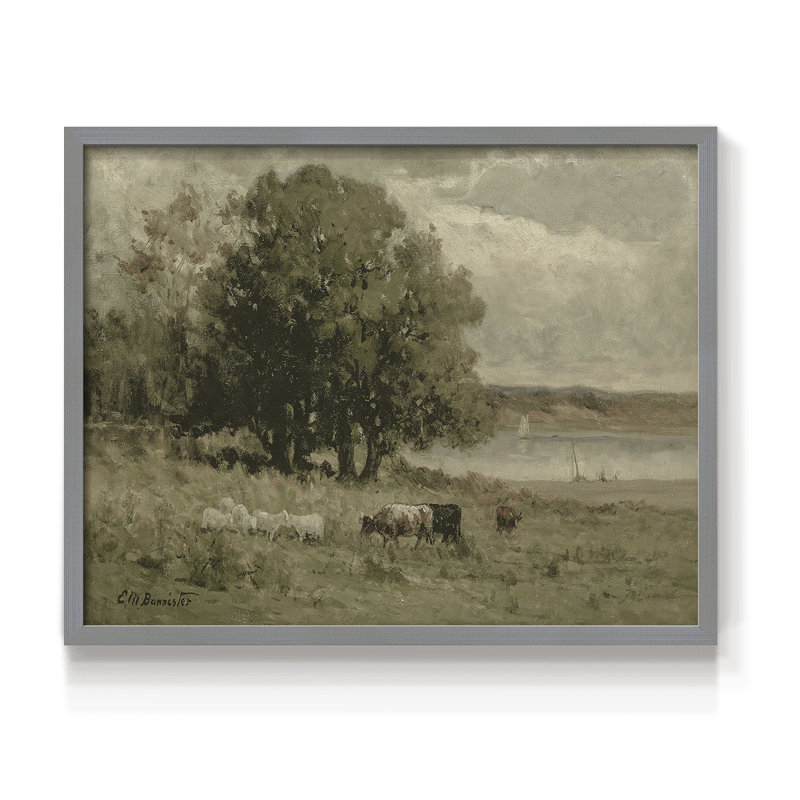 Paysages rétro-DCCXIV-Reproduction encadrée - réarmable, H 16 po x l 20 po, Gris