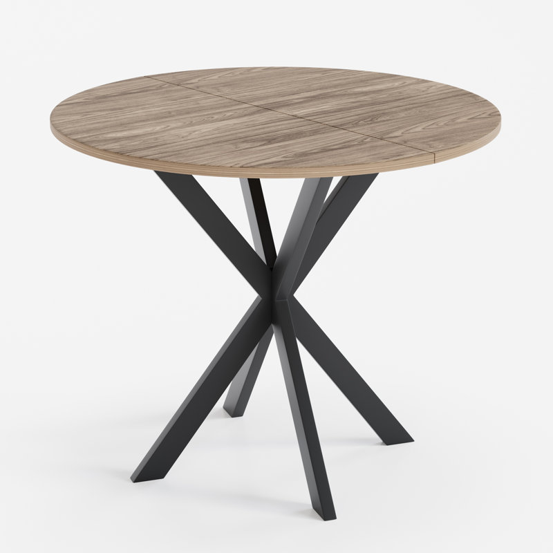 3 Pieces Round Dining Table Set for 2, Black