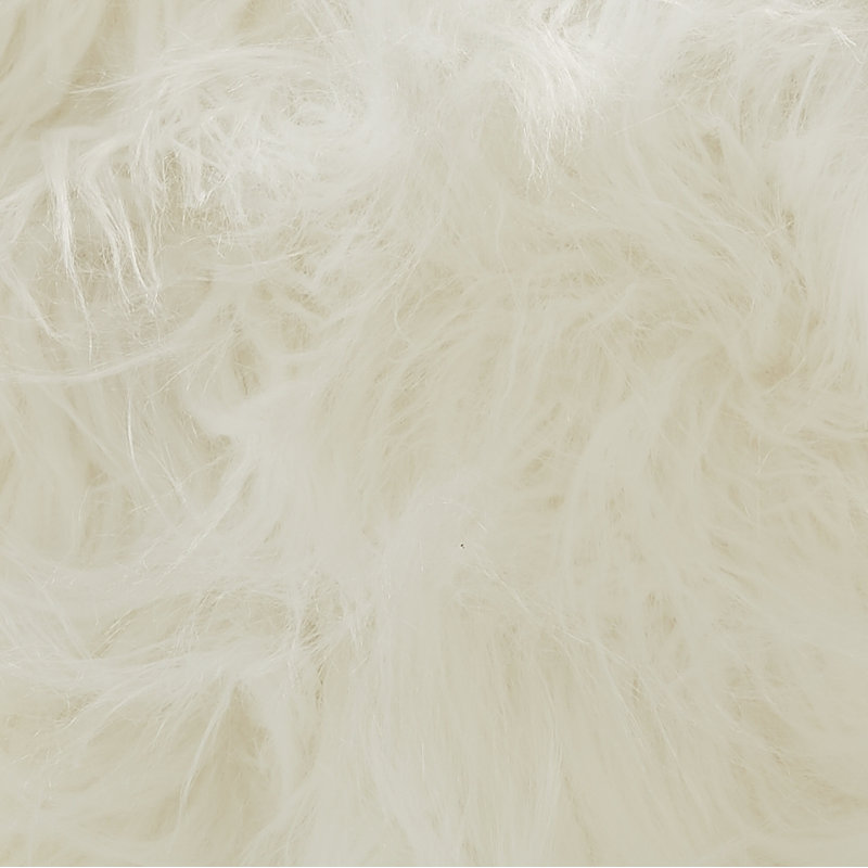 Jebediah Faux Mohair Cushion with Filler Pad, White