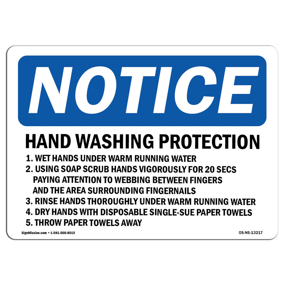 SignMission Hand Washing Protection 1. Wet Hands under Sign | Wayfair