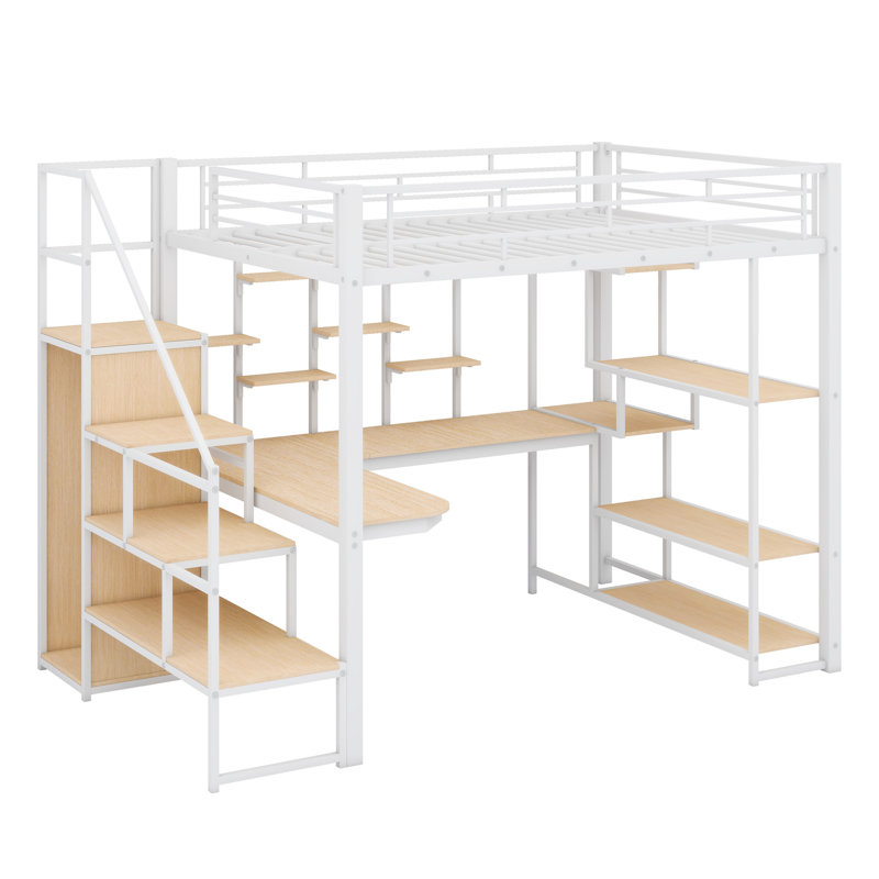 Lit mezzanine double Hachiro Kids, Blanc