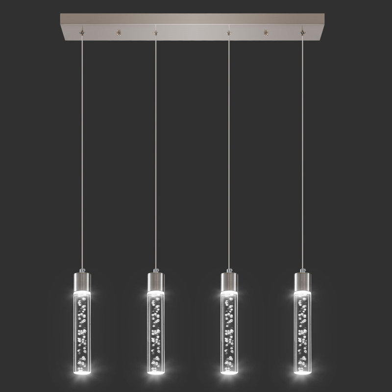 Aniha  LED Kitchen Island Pendant, 4, Brushed Nickel