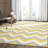 Rodgers Hand Woven Flat Weave Wool/Cotton Chevron Rug in Ivory/Gold/Gray-737376255