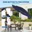 Parasol solaire à 3 niveaux 9pi, lumières DEL, protection UV, manivelle inclinable, ventilé, 8 nervures, bleu-125849070