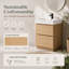 Ensemble de meuble-lavabo 24 po avec lavabo encastré, 2 tiroirs à fermeture en douceur et ensemble de meuble-lavabo en bois d'ingénierie à finition chêne