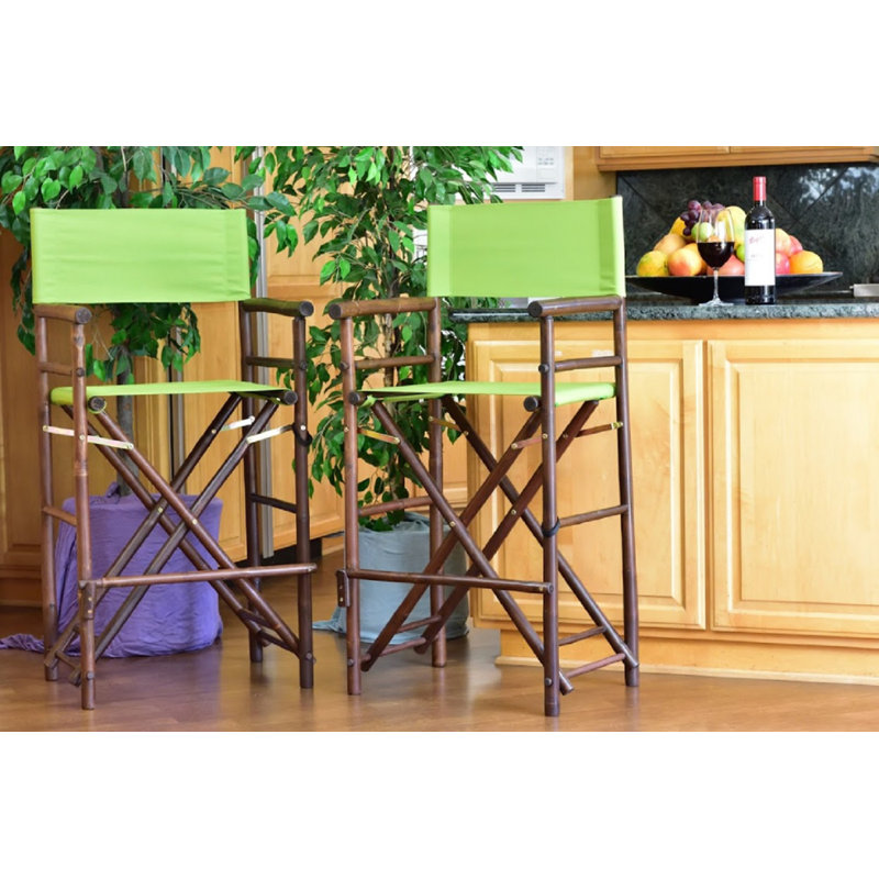 Tabouret de bar de patio en bambou 30 "Allard, Vert lime