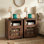 Table de bout 24 po H Farmhouse (ensemble de 2) avec table de chevet rustique