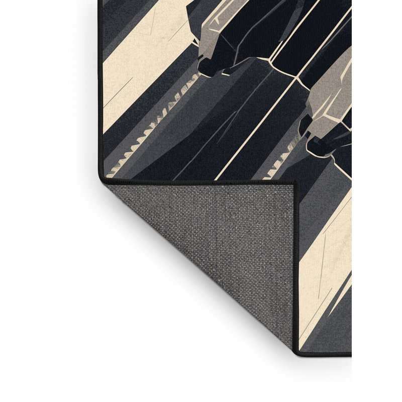 Tapis géométrique moderne doux et moelleux Eddy Fighter Jet, 5 x 7