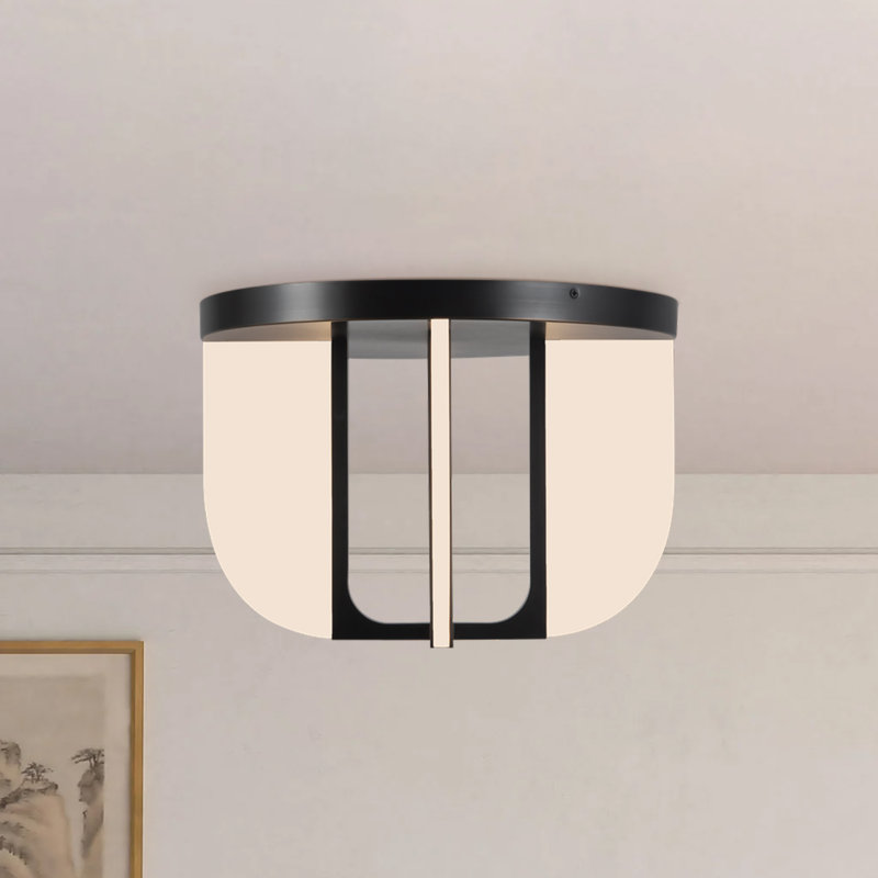 Anders 17-in Black dimmable LED Semi-Flush Mount, Oil Rubbed Bronze