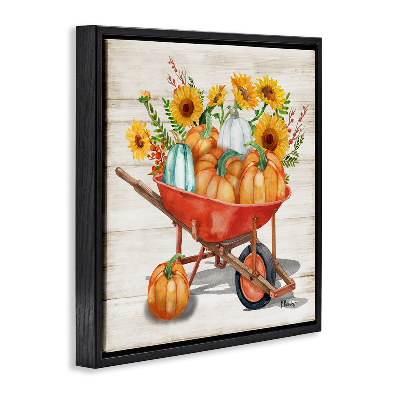 «Rustic Harvest Wagon» par Paul Brent, Cadre flottant noir de jais, H 25 po x l 25 po