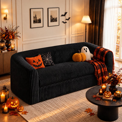 75" Bone-Free Foam Sofa, Corduroy Fabric – Comfortable 3-Seater for Small Spaces