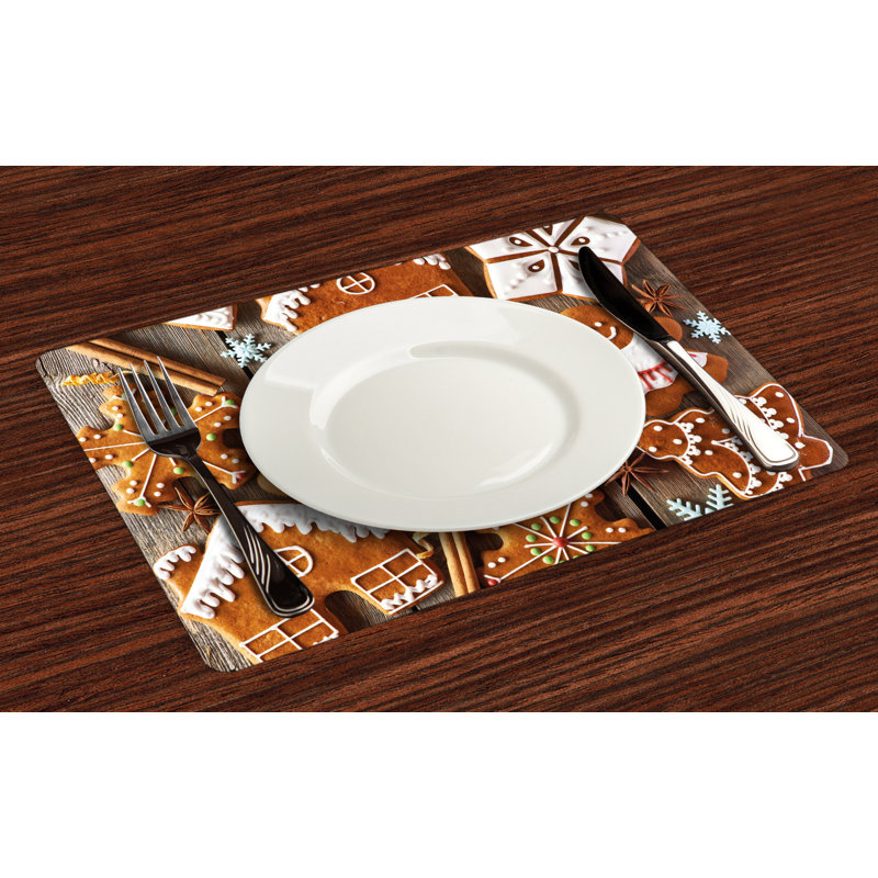 Ocilla Gingerbread Man Cookies Snow Placemat