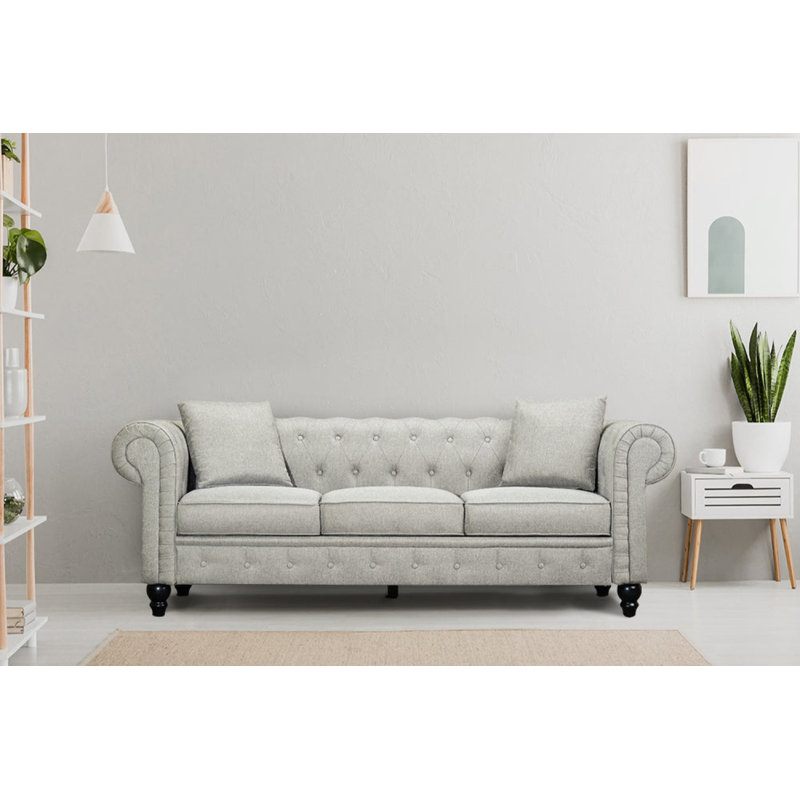 Canapé Chesterfield Cerna, Gris