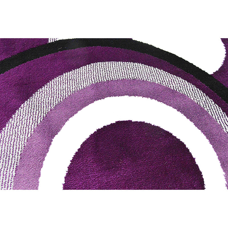 Tapis mauve à motif géométrique Cossette, Tapis de couloir 2 pi 2 po x 7 pi 4 po