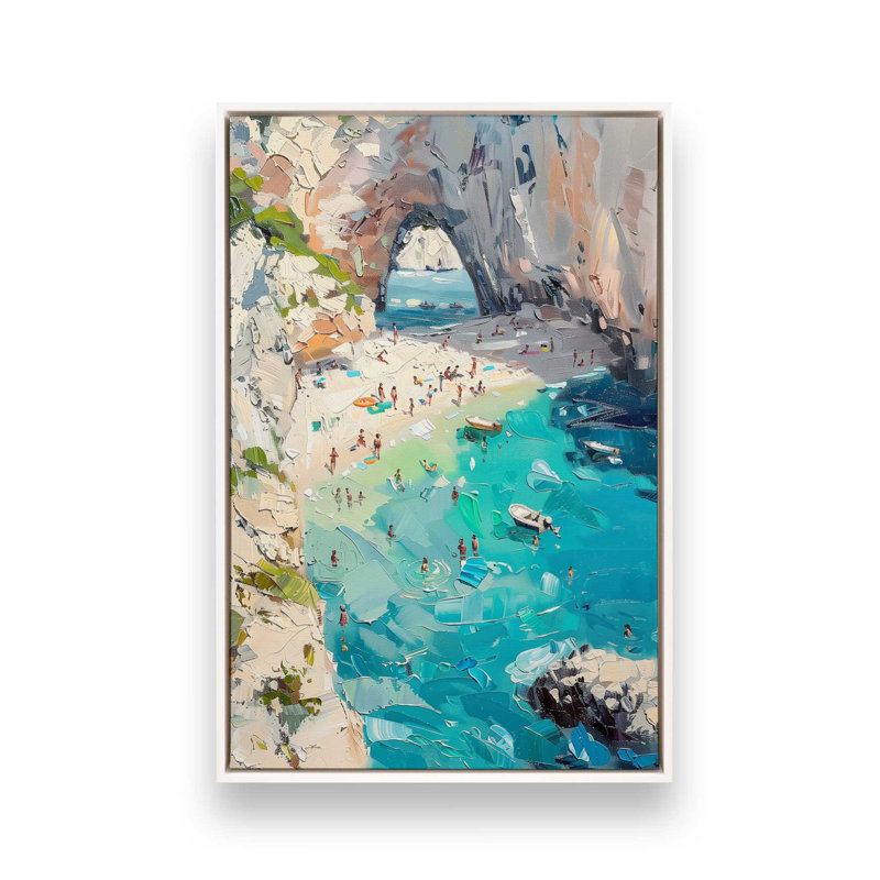 Impression sur toile Azzuro Cove, 12 po x 18 po, Cadre flottant blanc opaque