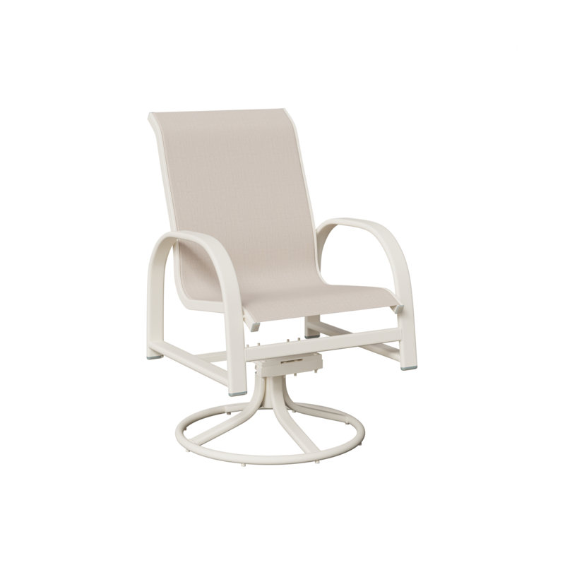 Chaise berçante berçante pivotante Berlin Gardens, Albâtre, Aluminium blanc mat
