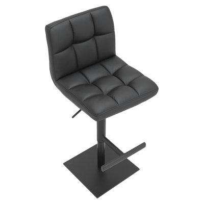 Hetem Swivel Upholstered Adjustable Height Counter Stool with Metal Frame