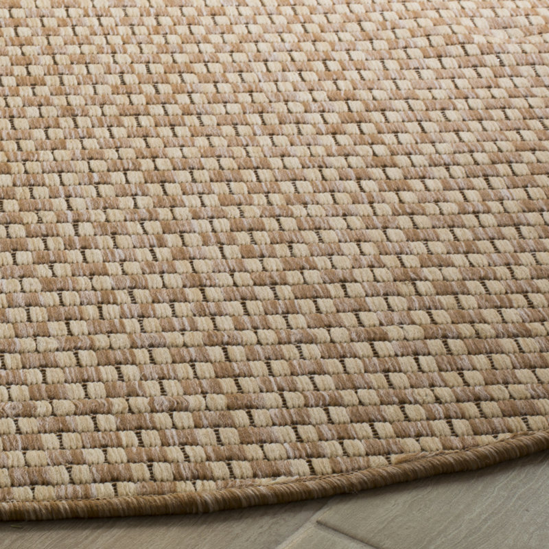 Tapis d'intérieur / extérieur géométrique Kaylah Performance, Rond 6 pi 7 po