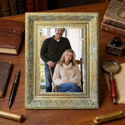 5" x 7" Antique Gold 1PC Clean Line Picture Frame for Office Decor