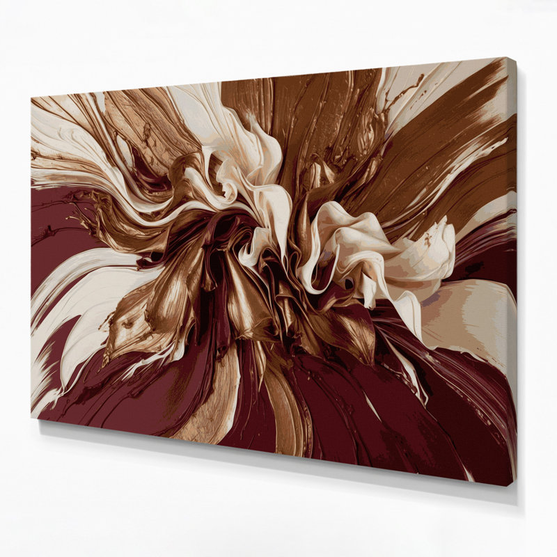 «Lyrical Abstraction 8», art mural sur toile brune, H 11 po x l 14 po