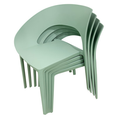 Chaises de côté Haze en polypropylène simple pour les fonctions sociales en plein air, la construction, le siège près du corps, la chaise sans assemblage et la terrasse pour se détendre, l'usure et la déchirure, facile à nettoyer et ergonomique