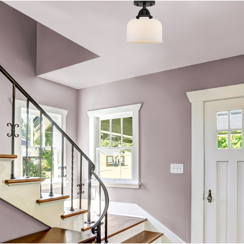 Glass Semi Flush Mount, Led, No, Matte Black