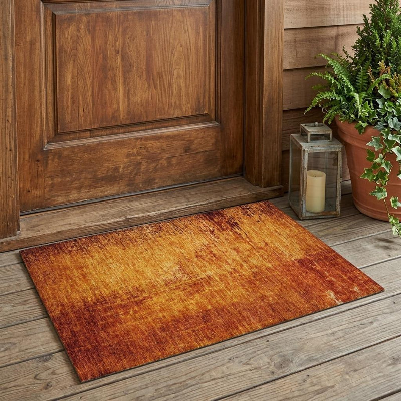 Tapis extérieur lavable et antidérapant orange 2 pi x 3 pi