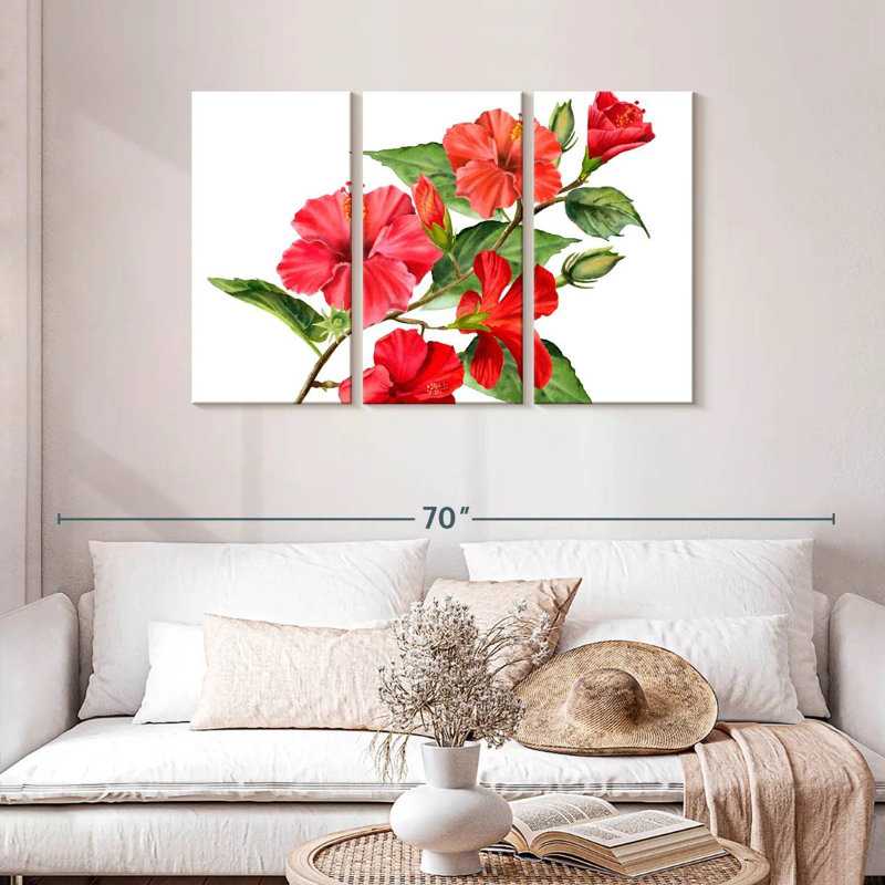 Branche de fleur d'hibiscus Harnek, H 28 po x l 45 po