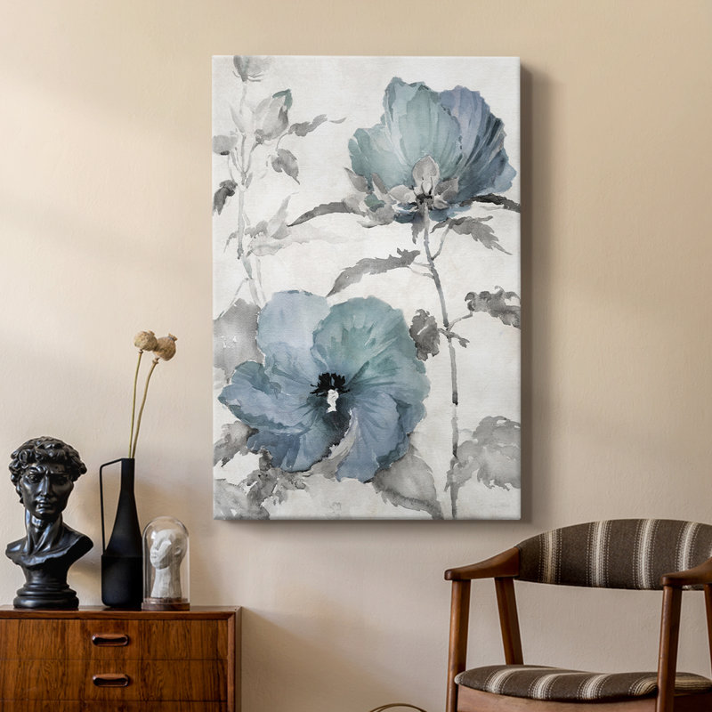 Cottage bleu I - galerie Cavas sur mesure, H 18 po x l 12 po