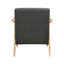 Modern Dark Gray Fabric Upholstered Accent Chair with Natural Solid Rubberwood Frame-134537539