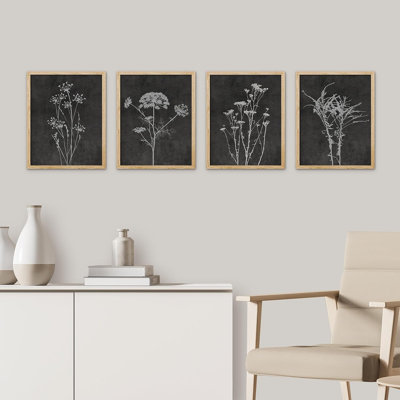" Wildflower Floral Botanical " 4 - Pieces