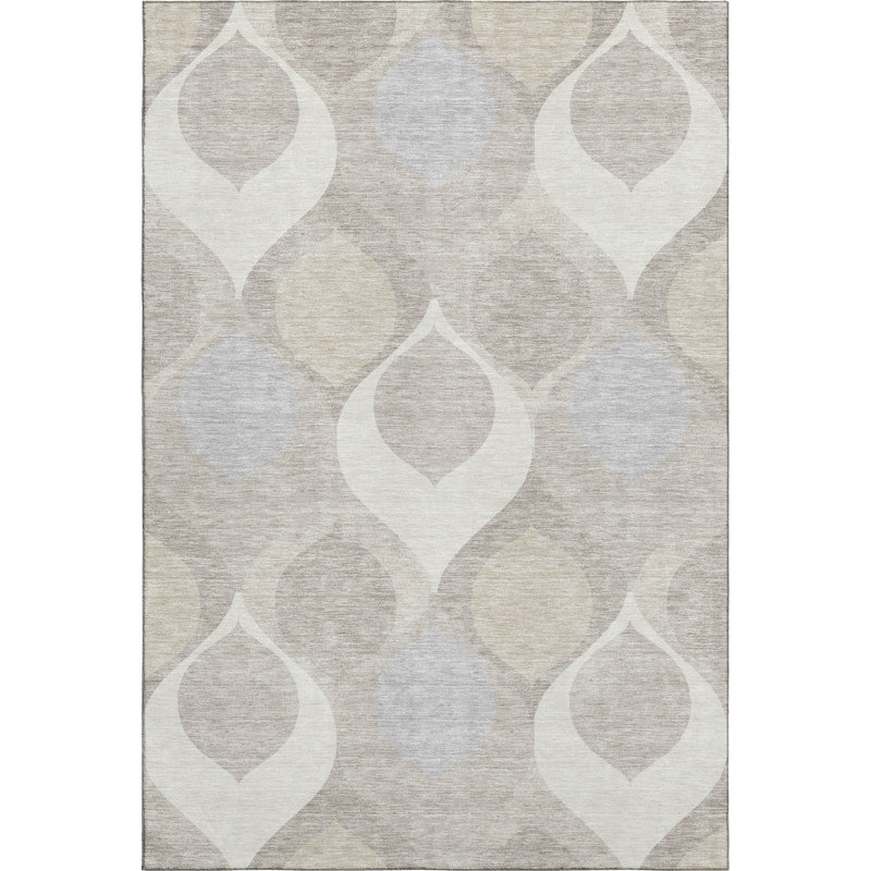 Premium Machine Washable Lisse Ivory Rug, Rectangle 9 pi x 12 pi