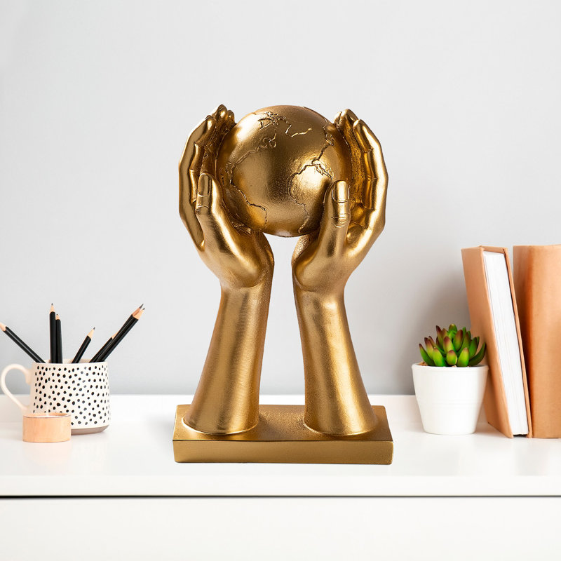 Elegant Gold Decorative Object, 7.1 x 11.8 x 3.5 Inches | 100% Polyester, Stylish Home Accent | Perfect for Living Room, Bedroom, or Office Decor, Adds a Touch of Luxury to Any Space