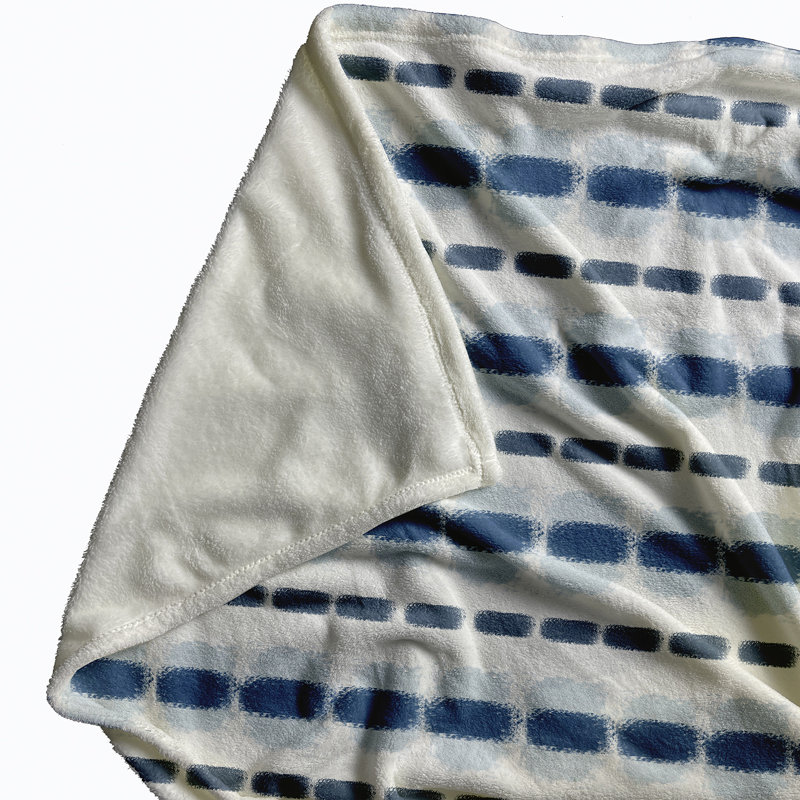 Funky Junky Fleece Throw Blanket, 50" W x 60" L, 1.85, Blue