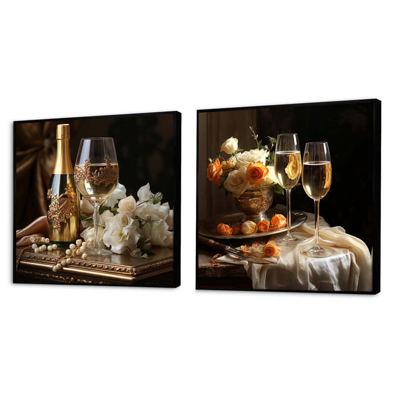 «Classic Elegance», 2 pièces, Cadre flottant noir, H 16 po x l 33 po