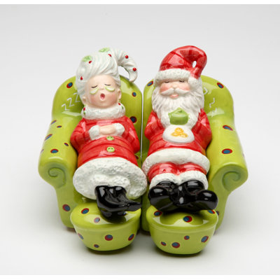 Santa and Mrs. Claus Chilling Out Salt and Pepper