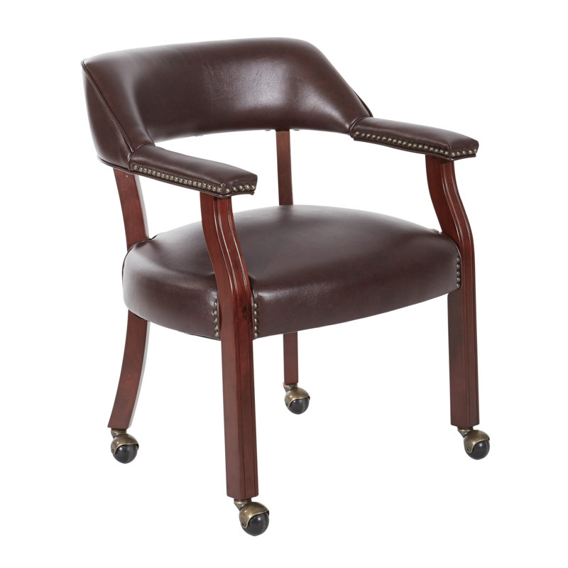 Hannibal 25.25" Wide Armchair, Oxblood Vinyl, Included