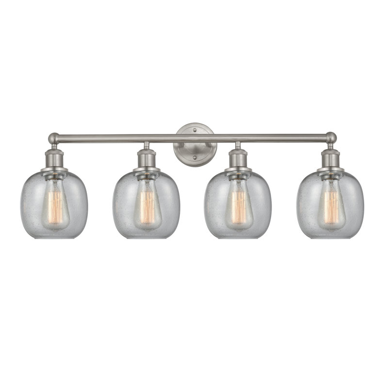 Éclairage pour meuble-lavabo 4 lumières Carlucci, Granuleux, Nickel satiné brossé
