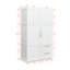 Armoire haute et armoire de cuisine avec 2 portes, 2 tiroirs et 5 espaces de rangement, blanc