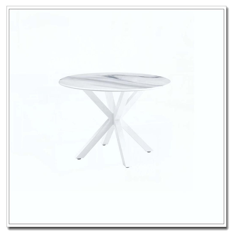 42.1"WHITE Table cross leg Mid-century Dining Table