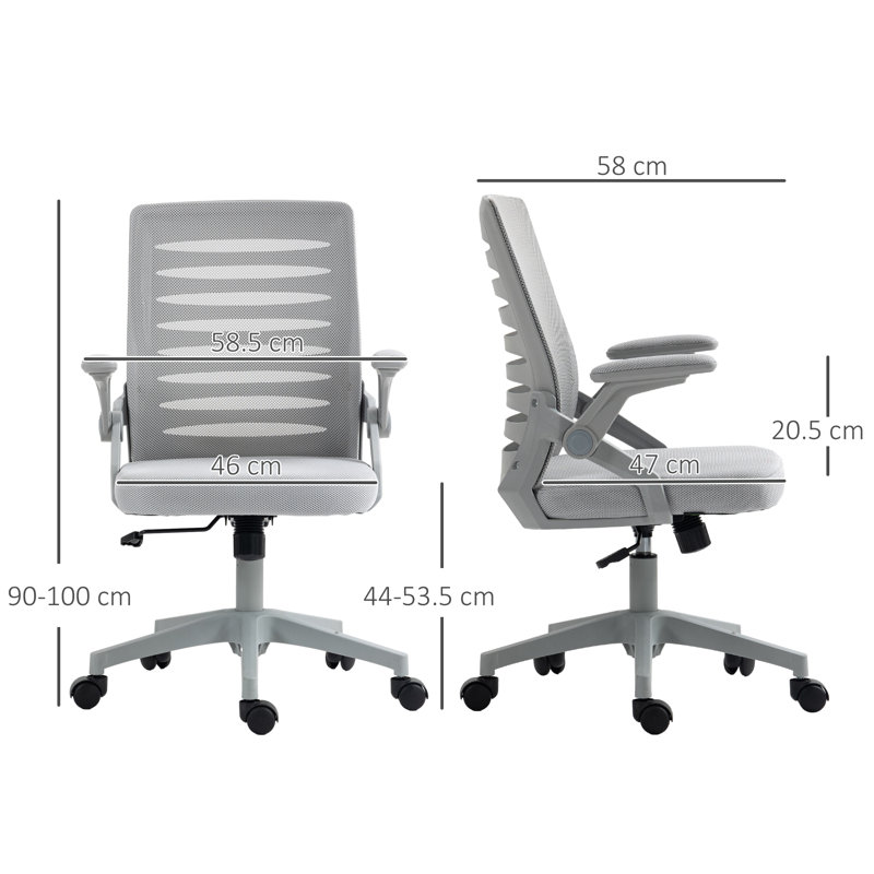 Polyester Blend Office Chair, Silver, Grey