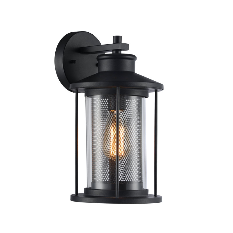 Lanterne murale d'extérieur 1 lumière Emery, H 11 po x l 5,75 po x P 6,75 po, Noir texturé