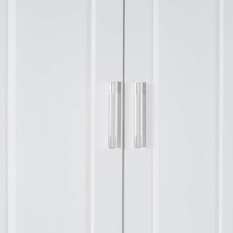 Tall Bathroom Cabinet With Laundry Basket, White