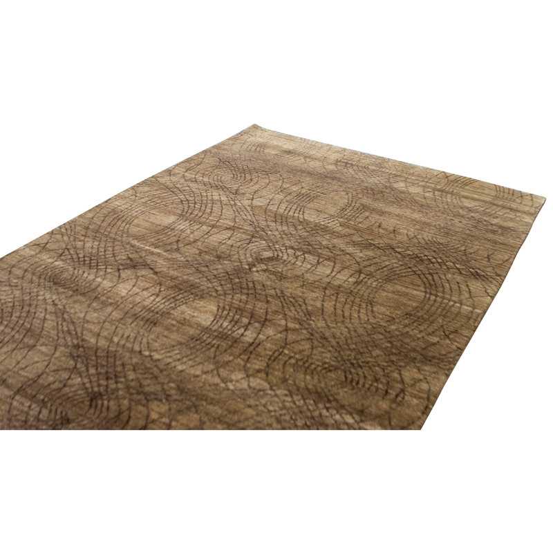 Hand Knotted Area Rug in Gold
